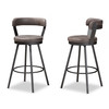 Baxton Studio Arcene Rustic and Industrial Antique Grey Swivel Bar Stool, PK2 149-8968